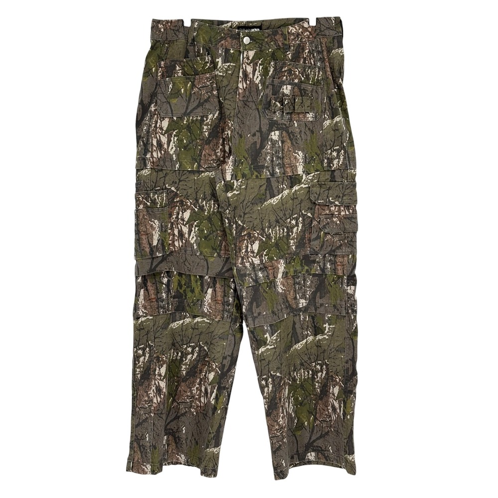 Fashion Nova Bree Camo Stretch Cargo Jean Olive Multi Pocket Utility Size 18